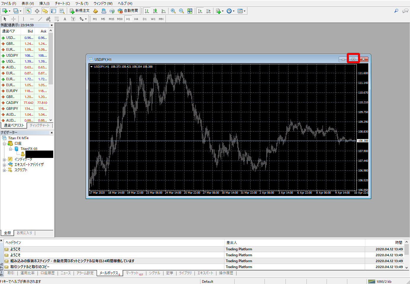 USD/JPYをクリック